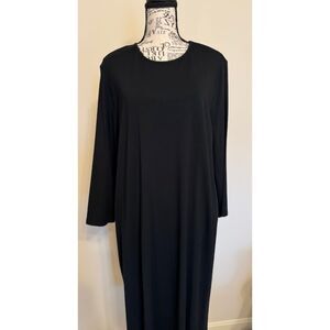 J Jill black rayon dress - size Large with 3/4 sleeves